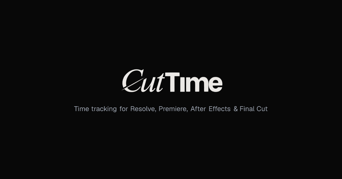 Cut Time | Time Tracking for Video Editors | Resolve, Premiere, After ...